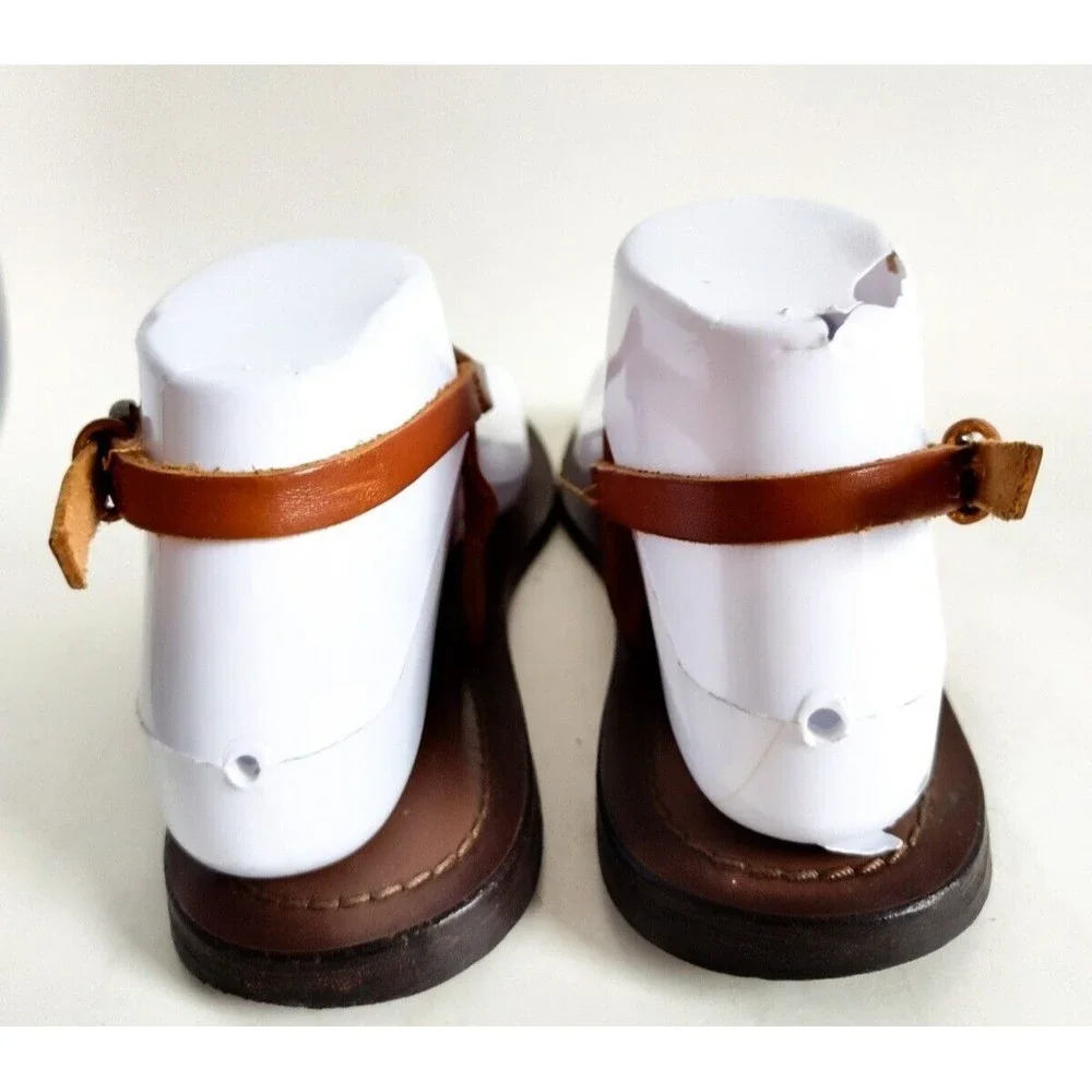 Matisse Brown Tan Leather‎ Sole Thong Slingback Minimalist Sandals Size 6 Italy
